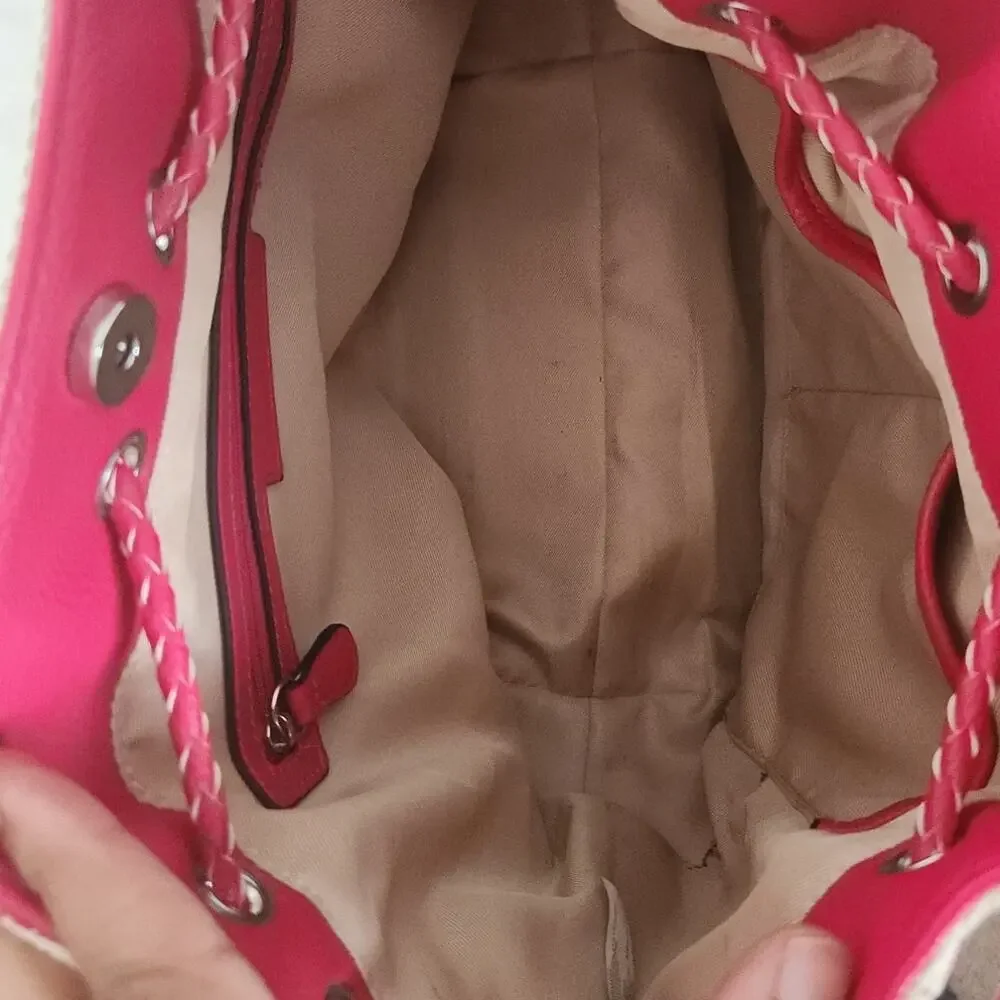 Vintage Dana Buchman Woven Faux Leather Tote Bag